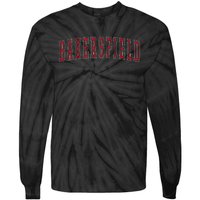 Bakersfield California Souvenir Vacation College Style Red Tie-Dye Long Sleeve Shirt