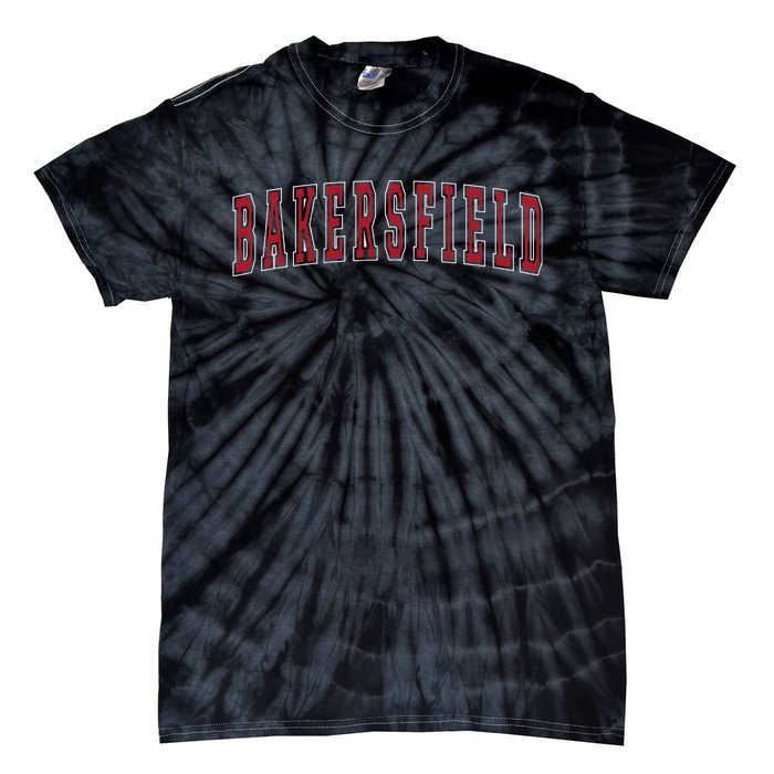 Bakersfield California Souvenir Vacation College Style Red Tie-Dye T-Shirt