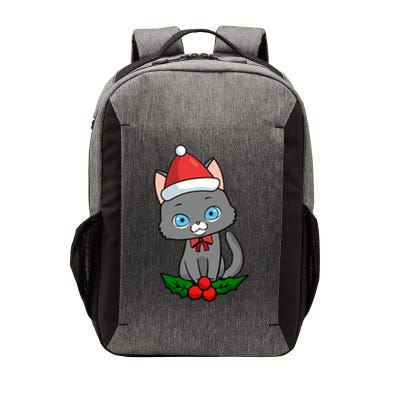 Black Cat Santa Hat Holly Plant Vector Backpack