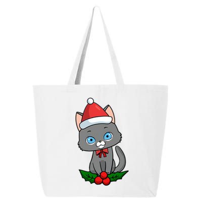 Black Cat Santa Hat Holly Plant 25L Jumbo Tote