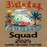 Birthday Cruise Squad 2025 Friends Family Vacation Matching Cotton Canvas Backpack