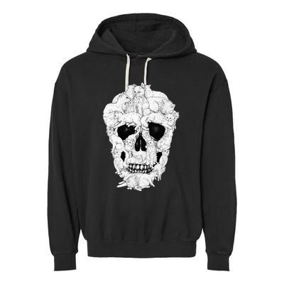 Best Cat Skull Halloween Skeleton Cat Lover Garment-Dyed Fleece Hoodie