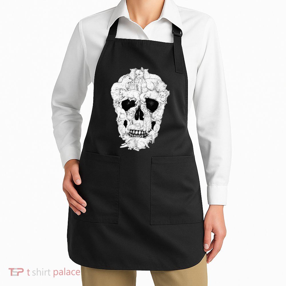 Best Cat Skull Halloween Skeleton Cat Lover Apron