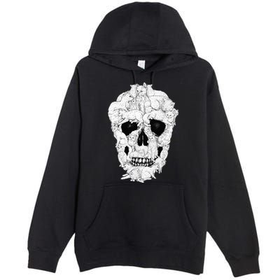 Best Cat Skull Halloween Skeleton Cat Lover Premium Pullover Hoodie