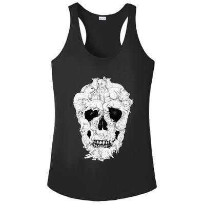 Best Cat Skull Halloween Skeleton Cat Lover Ladies PosiCharge Competitor Racerback Tank