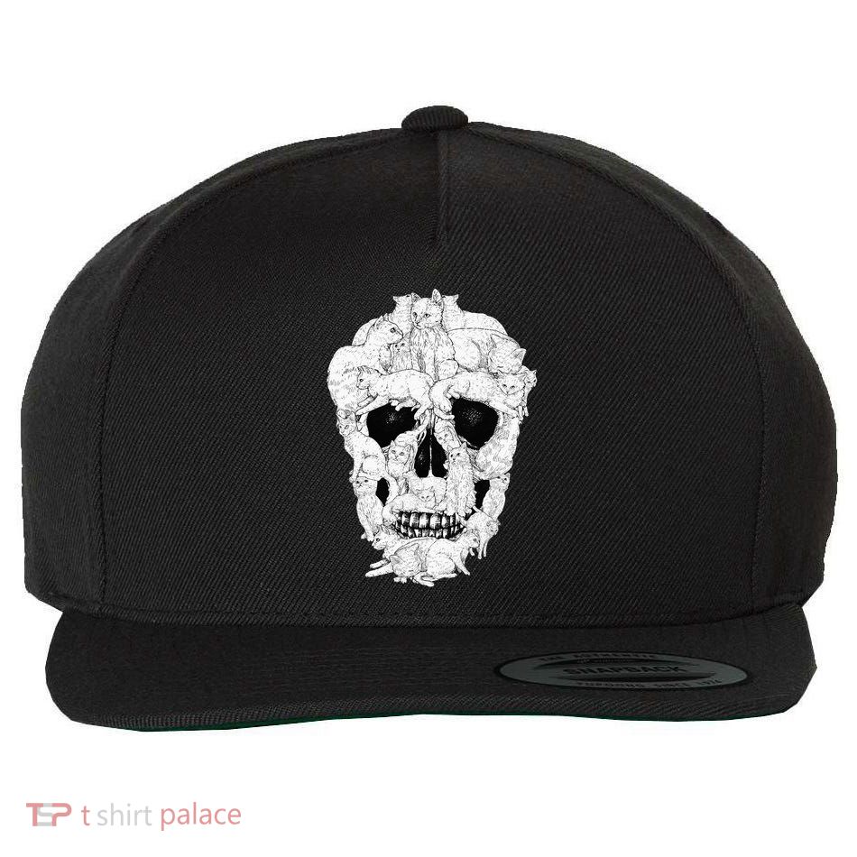 Best Cat Skull Halloween Skeleton Cat Lover Wool Snapback Cap