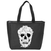 Best Cat Skull Halloween Skeleton Cat Lover Zip Tote Bag