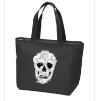 Best Cat Skull Halloween Skeleton Cat Lover Zip Tote Bag