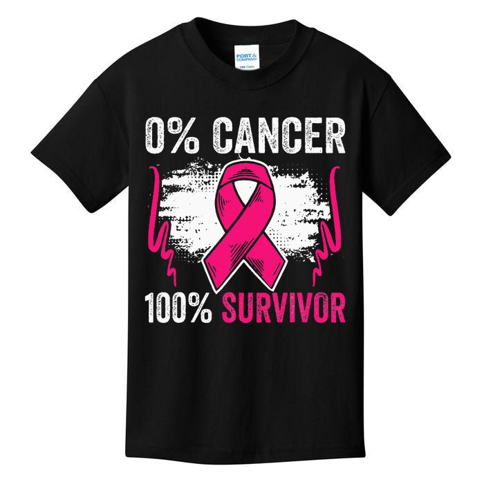 Breast Cancer Survivor Pink Awareness Percentage Celebration Kids T-Shirt