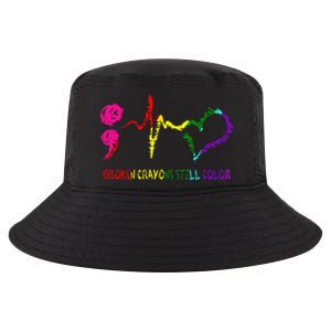 Broken Crayons Still Color Mental Health Awareness Semicolon Cool Comfort Performance Bucket Hat