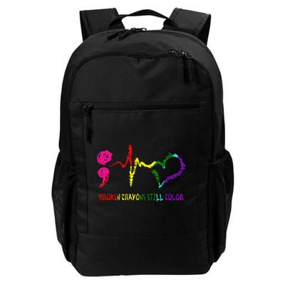 Broken Crayons Still Color Mental Health Awareness Semicolon Backpack
