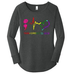 Broken Crayons Still Color Mental Health Awareness Semicolon Women's Perfect Tri Tunic Long Sleeve Shirt