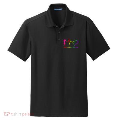Broken Crayons Still Color Mental Health Awareness Semicolon Dry Zone Grid Polo