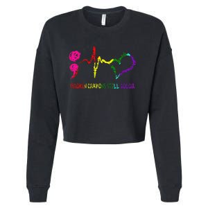 Broken Crayons Still Color Mental Health Awareness Semicolon Cropped Pullover Crew