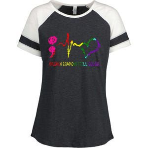 Broken Crayons Still Color Mental Health Awareness Semicolon Enza Ladies Jersey Colorblock Tee