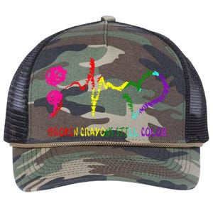 Broken Crayons Still Color Mental Health Awareness Semicolon Retro Rope Trucker Hat Cap