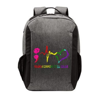 Broken Crayons Still Color Mental Health Awareness Semicolon Vector Backpack