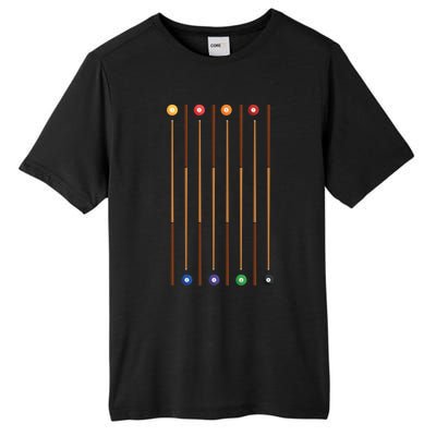 Biliard Cue Stick And 8 Pool Balls Awesome Game Gift Cool Gift Tall Fusion ChromaSoft Performance T-Shirt