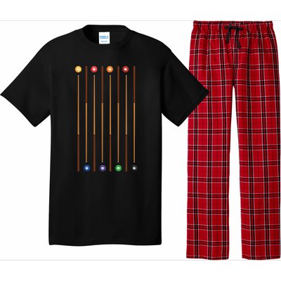 Biliard Cue Stick And 8 Pool Balls Awesome Game Gift Cool Gift Pajama Set