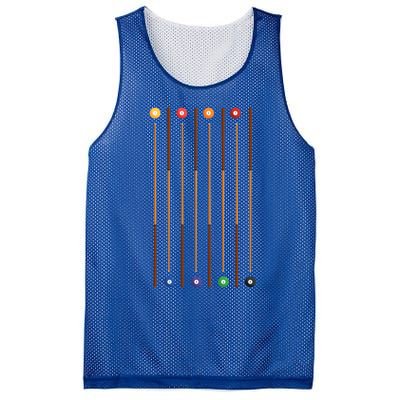 Biliard Cue Stick And 8 Pool Balls Awesome Game Gift Cool Gift Mesh Reversible Basketball Jersey Tank