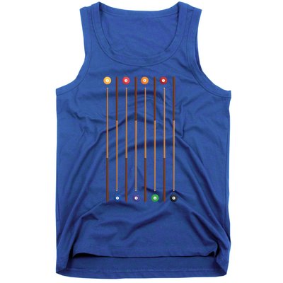 Biliard Cue Stick And 8 Pool Balls Awesome Game Gift Cool Gift Tank Top