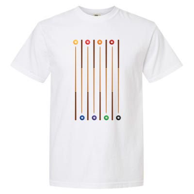 Biliard Cue Stick And 8 Pool Balls Awesome Game Gift Cool Gift Garment-Dyed Heavyweight T-Shirt