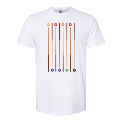 Biliard Cue Stick And 8 Pool Balls Awesome Game Gift Cool Gift Softstyle® CVC T-Shirt