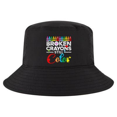 Broken Crayons Still Color Mental Health Awareness Supporter Cool Comfort Performance Bucket Hat
