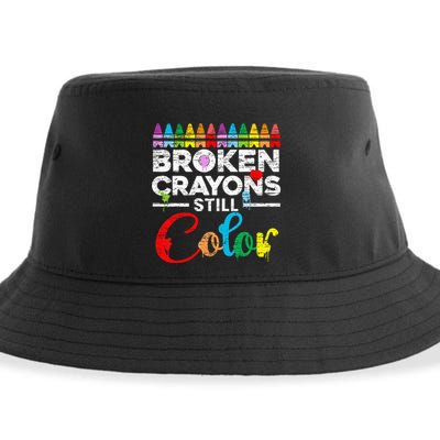 Broken Crayons Still Color Mental Health Awareness Supporter Sustainable Bucket Hat