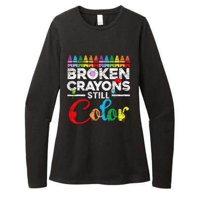 Broken Crayons Still Color Mental Health Awareness Supporter Womens CVC Long Sleeve Shirt