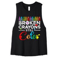 Broken Crayons Still Color Mental Health Awareness Supporter Women's Racerback Cropped Tank