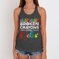 Broken Crayons Still Color Mental Health Awareness Supporter Women's Knotted Racerback Tank