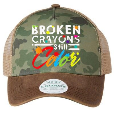 Broken Crayons Still Color Mental Health Awareness Legacy Tie Dye Trucker Hat