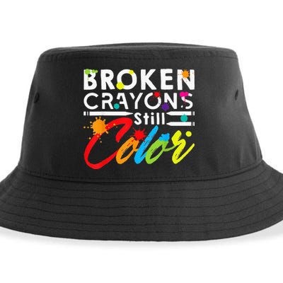 Broken Crayons Still Color Mental Health Awareness Sustainable Bucket Hat