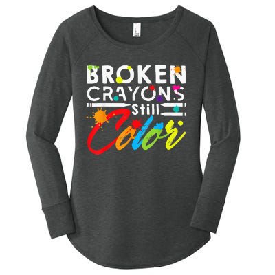 Broken Crayons Still Color Mental Health Awareness Women's Perfect Tri Tunic Long Sleeve Shirt