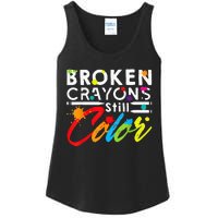 Broken Crayons Still Color Mental Health Awareness Ladies Essential Tank