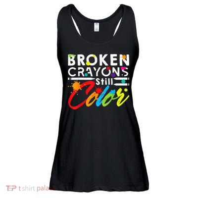 Broken Crayons Still Color Mental Health Awareness Ladies Essential Flowy Tank