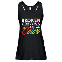 Broken Crayons Still Color Mental Health Awareness Ladies Essential Flowy Tank