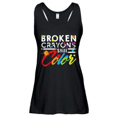 Broken Crayons Still Color Mental Health Awareness Ladies Essential Flowy Tank