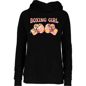 Boxing Combat Sports Sparring Gloves Boxer Boxing Gift Womens Funnel Neck Pullover Hood