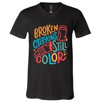 Broken Crayons Still Colortal Health Awareness Supporter V-Neck T-Shirt