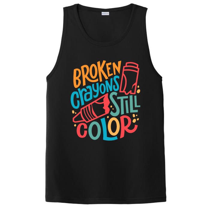 Broken Crayons Still Colortal Health Awareness Supporter PosiCharge Competitor Tank