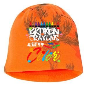 Broken Crayons Still Color Mental Health Awareness Kati - Camo Knit Beanie