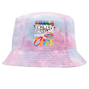 Broken Crayons Still Color Mental Health Awareness Tie-Dyed Bucket Hat