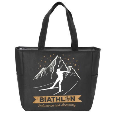 Biathlon CrossCountry Skiing Biathlete Shooting Zip Tote Bag