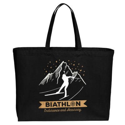 Biathlon CrossCountry Skiing Biathlete Shooting Cotton Canvas Jumbo Tote