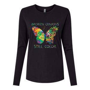 Broken Crayons Still Colors Tal Health Awareness Great Gift Womens Cotton Relaxed Long Sleeve T-Shirt