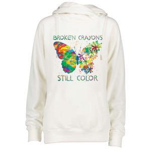 Broken Crayons Still Colors Tal Health Awareness Great Gift Womens Funnel Neck Pullover Hood