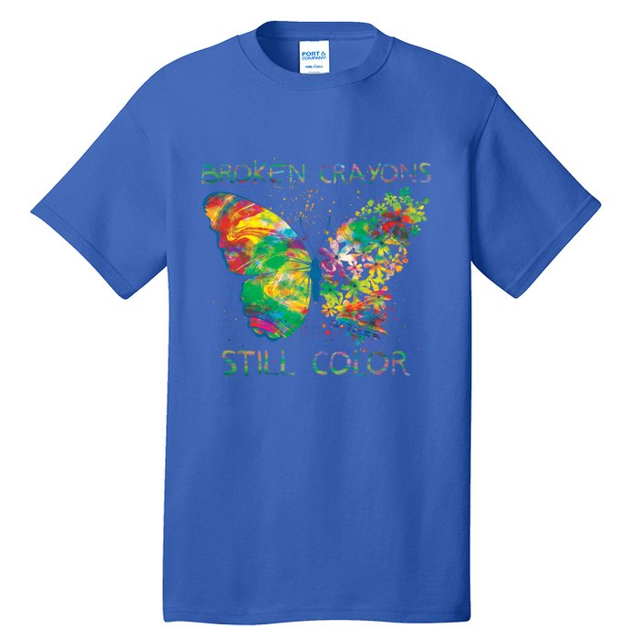 Broken Crayons Still Colors Tal Health Awareness Great Gift Tall T-Shirt