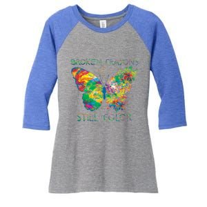 Broken Crayons Still Colors Tal Health Awareness Great Gift Women's Tri-Blend 3/4-Sleeve Raglan Shirt